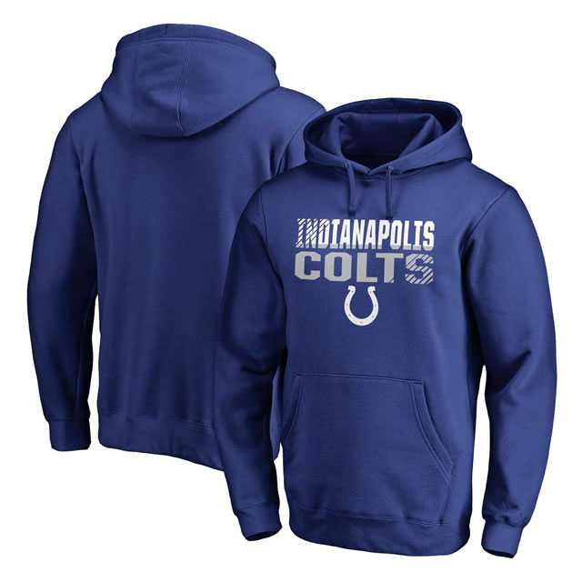 Indianapolis Colts NFL Pro Line by Fanatics Branded Royal Iconic Collection Fade Out Pullover Hoodie 90Hou